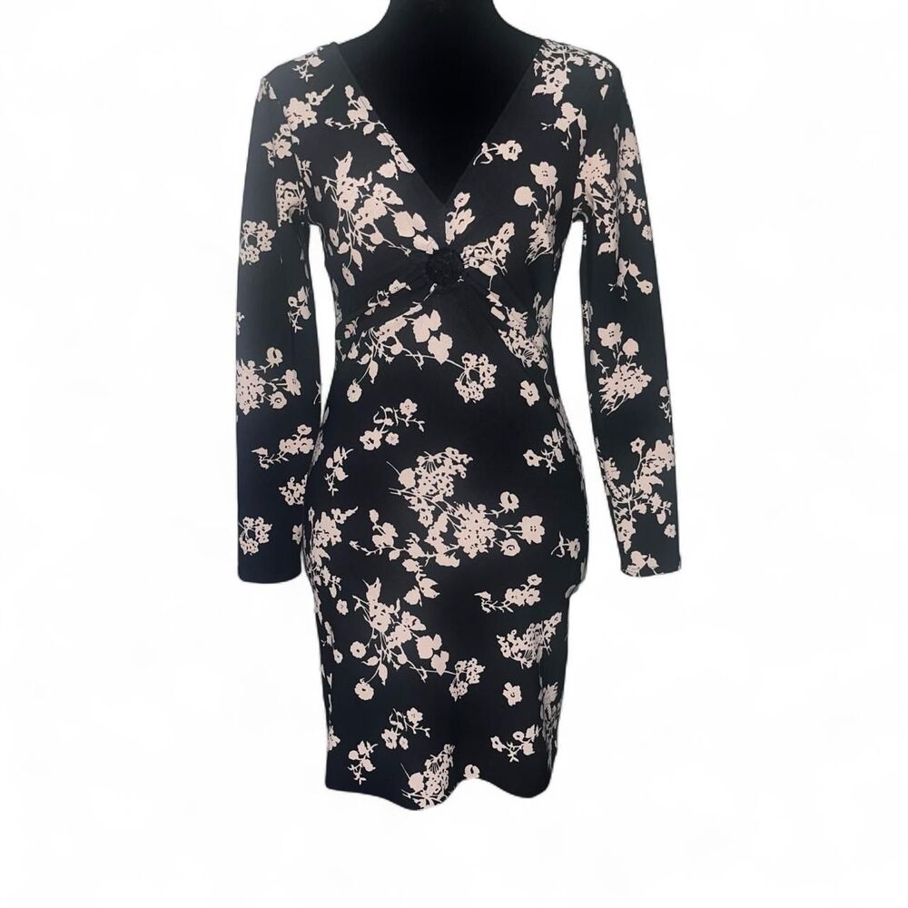 Abercrombie & Fitch Women's Black and Tan Floral Formal Dress Sz XSP NWT